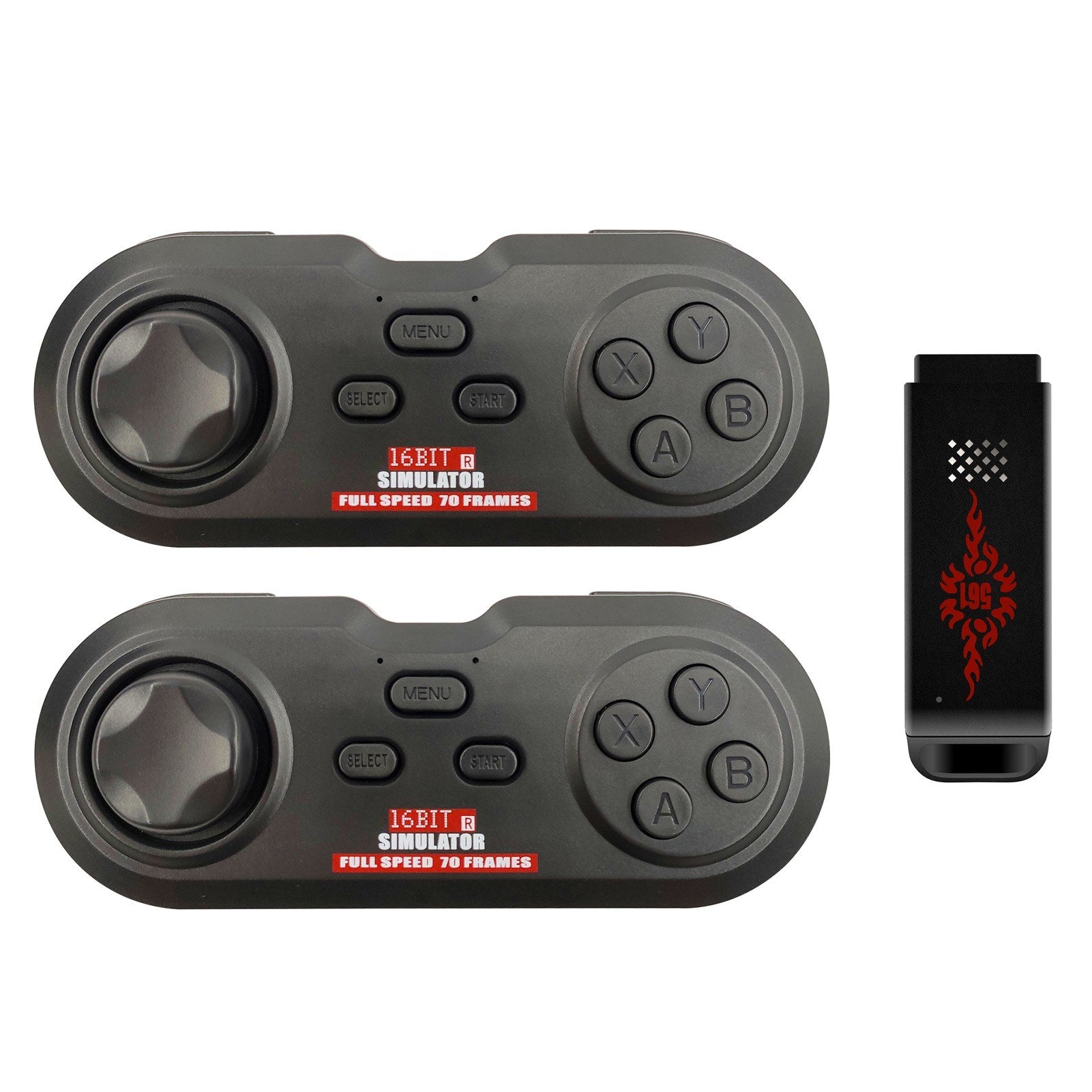 16Bit Game Console 2.4GHz Wireless Game Controller Retro Double-Pack Controller Gamepad Joystick Full Speed 70 Frames Gift for Kids Adults Boys Girls 16Bit Game Console 2.4GHz Wireless Game Controller Retro Double-Pack Controller Gamepad Joystick Full Speed 70 Frames Gift for Kids Adults Boys Girls